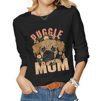 Pet Animal Dog Lover Puggle Mom Cute Puggle Women Long Sleeve T-shirt | Mazezy