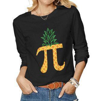 Pi Pineapple Day T Shirt For Kids Student Teacher Women Long Sleeve T-shirt | Mazezy