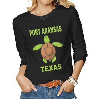 Port Aransas Family Vacation Texas Sea Turtle Women Long Sleeve T-shirt | Mazezy