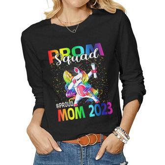 Prom Squad Proud Mom Class Of 2023 Unicorn Women Long Sleeve T-shirt | Mazezy