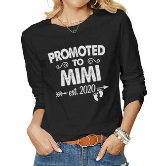 Promoted To Mimi Est 2020 Fathers Day Mother Day Women Graphic Long Sleeve T-shirt - Seseable