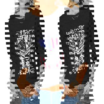 Proud Air Force Wife Veteran Pride Women Long Sleeve T-shirt | Mazezy