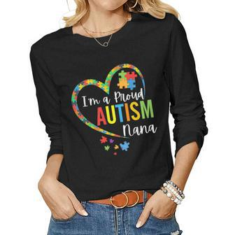 Im A Proud Autism Nana Love Heart Autism Awareness Puzzle Women Long Sleeve T-shirt | Mazezy DE