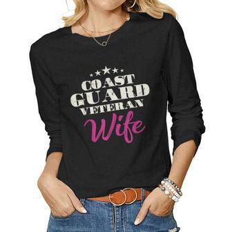 Proud Coast Guard Veteran Wife Veteran Wife Pride Women Graphic Long Sleeve T-shirt - Seseable