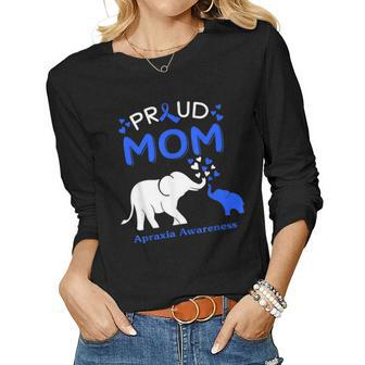 Proud Elephant Mom Apraxia Awareness Women Long Sleeve T-shirt | Mazezy