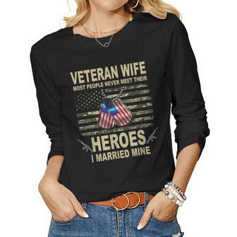 Proud Us Army Army Veterans Wife Soldier Wife Women Long Sleeve T-shirt | Mazezy