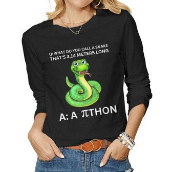 Python Pithon Pi Day Mathematic Math Teacher Women Men Kids Women Long Sleeve T-shirt | Mazezy