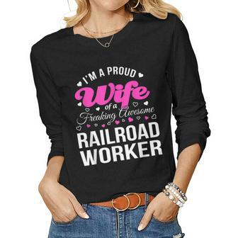 Railroad Workers Wife Anniversary Women Long Sleeve T-shirt | Mazezy