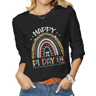 Rainbow Cheetah Happy Pi Day Math 314 Symbol Teacher Women Graphic Long Sleeve T-shirt - Seseable