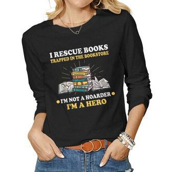 Reading Books Library Student Teacher Book Store Women Graphic Long Sleeve T-shirt - Seseable