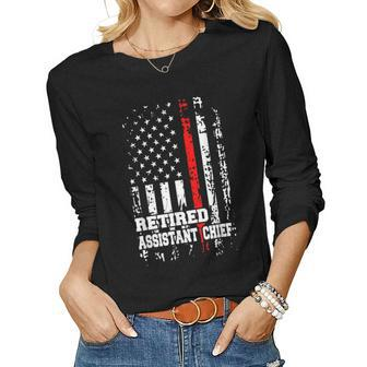 Retired Firefighter Assistant Chief Retirement Gift Women Graphic Long Sleeve T-shirt - Seseable