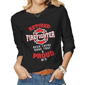 Retired Firefighter Fireman Fire Fighter Men Dad Papa Women Graphic Long Sleeve T-shirt - Seseable