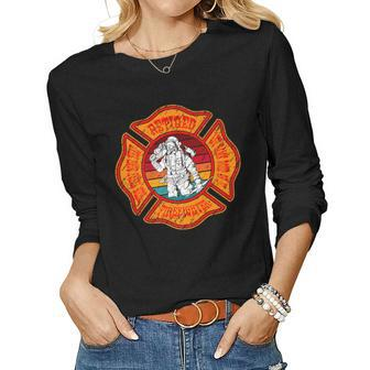 Retired Firefighter For Fireman Fire Fighter Womans Man Women Graphic Long Sleeve T-shirt - Seseable