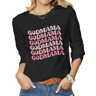 Retro Godmama Goddaughter Godmother Proposal Women Long Sleeve T-shirt | Mazezy