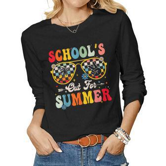 Retro Last Day Of Schools Out For Summer Teacher Boys Girls Women Long Sleeve T-shirt | Mazezy CA