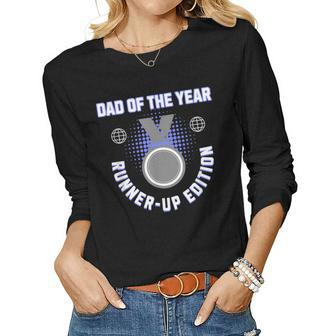 Sarcastic Fathers Day Dad Of The Year Okayest Daddy Dada Women Long Sleeve T-shirt | Mazezy