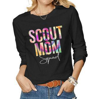 Scout Mom Squad Tie Dye Back To School Women Appreciation Women Long Sleeve T-shirt | Mazezy UK