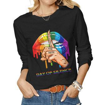 Womens Silence The Hate Day Of Silence Let Lgbt Signal Women Long Sleeve T-shirt | Mazezy