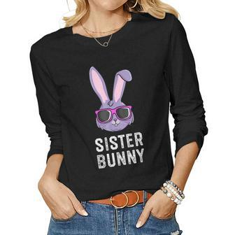 Sister Bunny Rabbit Sis Sisters Matching Family Easter Women Long Sleeve T-shirt | Mazezy UK