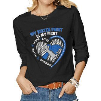 My Sister Fight Is My Fight Diabetes Awareness T1d Type 1 Women Long Sleeve T-shirt | Mazezy