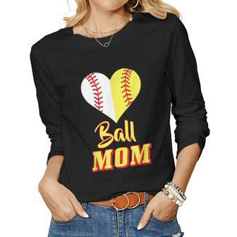 Softball Baseball Mom Sport Outfit Shirt Women Long Sleeve T-shirt | Mazezy