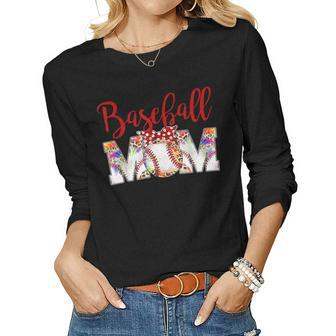 Softball Mom Baseball Mom Life Game Day Leopard Mothers Day Women Graphic Long Sleeve T-shirt - Thegiftio UK