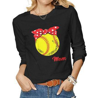 Softball Mom Wears Bandana Shirt Women Long Sleeve T-shirt | Mazezy