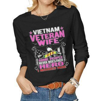 Some People Never Meet Their Hero Vietnam Veteran Wife V2 Women Graphic Long Sleeve T-shirt - Seseable