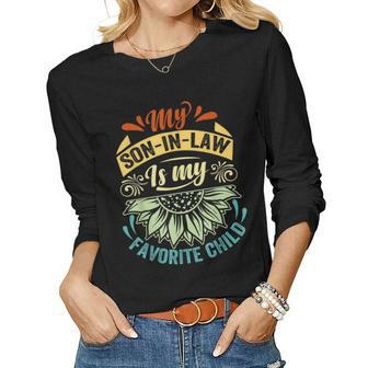 My Son In Law Is My Favorite Child Family Sunflower Women Long Sleeve T-shirt | Mazezy CA