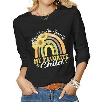 My Son In Law Is My Favorite Child Rainbow Sunflower Women Long Sleeve T-shirt | Mazezy