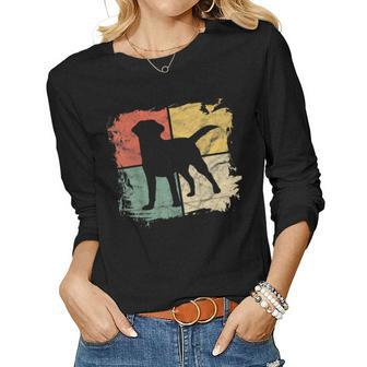Square Retro Labrador Owner Gift Golden Black Lab Dad Mom Women Graphic Long Sleeve T-shirt - Seseable