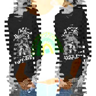 St Patricks Day Shut Up Liver Youre Fine Leopard Rainbow Women Graphic Long Sleeve T-shirt | Seseable CA