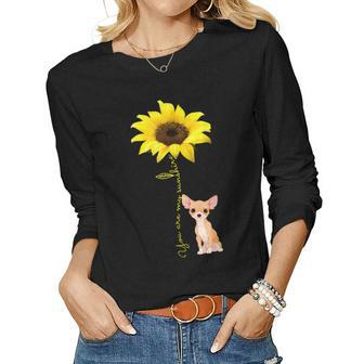 You Are My Sunshine Cute Chihuahua Dog Mom Mother Day Shirt Women Long Sleeve T-shirt | Mazezy