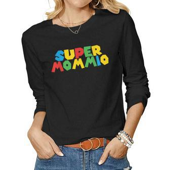 Super Gamer Mommio Women Day For Mothers From Husband & Kids Women Graphic Long Sleeve T-shirt - Thegiftio UK