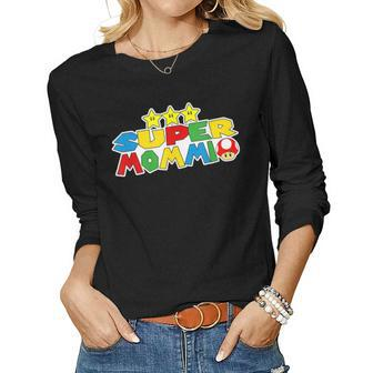 Super Mommio Mommy Mother Nerdy Video Gaming Classic Women Long Sleeve T-shirt | Mazezy