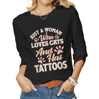 Tattooed Mom Shirt Day Awesome Fit Woman Love Cat Women Long Sleeve T-shirt | Mazezy
