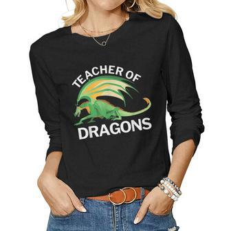 Teacher Of Dragons Medieval Renaissance Fair Women Graphic Long Sleeve T-shirt - Seseable