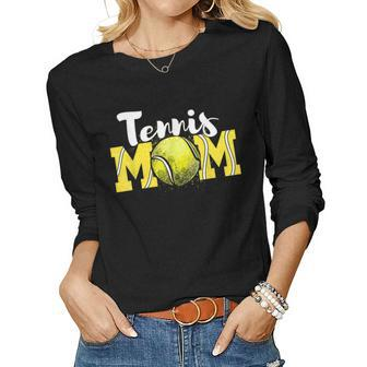 Womens Tennis Mom Sport Tennis Lover Women Long Sleeve T-shirt | Mazezy