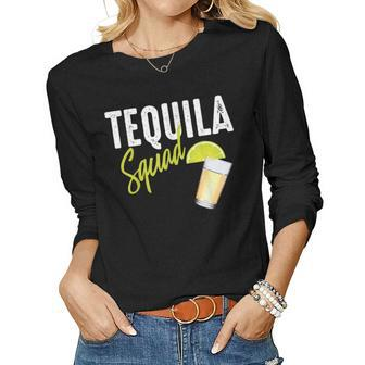 Tequila Squad Cute Margarita Fan Cinco De Mayo Women Long Sleeve T-shirt | Mazezy