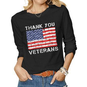 Thank You Veterans Veteran Day For Women Women Long Sleeve T-shirt | Mazezy