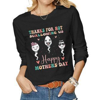Thanks For Not Swallowing Us Happy Fathers Day Women Long Sleeve T-shirt | Mazezy AU