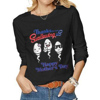 Thanks For Not Swallowing Us Happy Fathers Day Women Long Sleeve T-shirt | Mazezy UK
