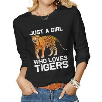 Tiger Girl Kids Women Mom Tiger Love Wildlife Women Long Sleeve T-shirt | Mazezy