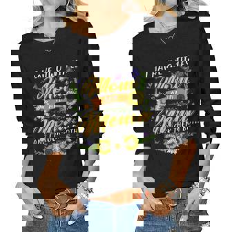 I Have Two Titles Mom And Mema Sunflower Thanksgiving Women Long Sleeve T-shirt | Mazezy