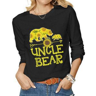 Uncle Bear Sunflower Mother Father Women Long Sleeve T-shirt | Mazezy