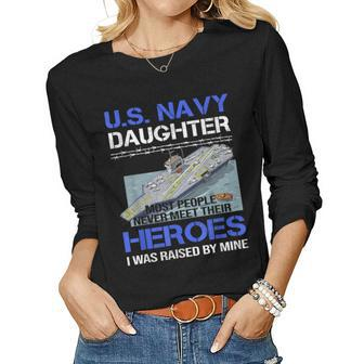 Us Navy Daughter Us Veteran Day Women Long Sleeve T-shirt | Mazezy