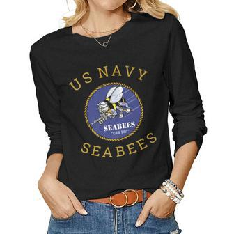 Us Navy Seabee Us Seabees Veteran Women Long Sleeve T-shirt | Mazezy