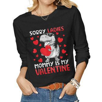 Valentines Day Boys Kids Sorry Ladies Mommy Is My Valentine V5 Women Graphic Long Sleeve T-shirt - Seseable