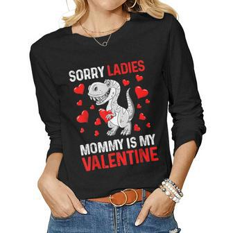 Valentines Day Boys Kids Sorry Ladies Mommy Is My Valentine V6 Women Graphic Long Sleeve T-shirt - Seseable