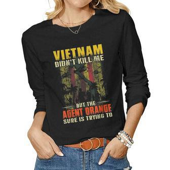 Vietnam War Orange Agent Military Victims Retired Soldiers Women Graphic Long Sleeve T-shirt - Seseable